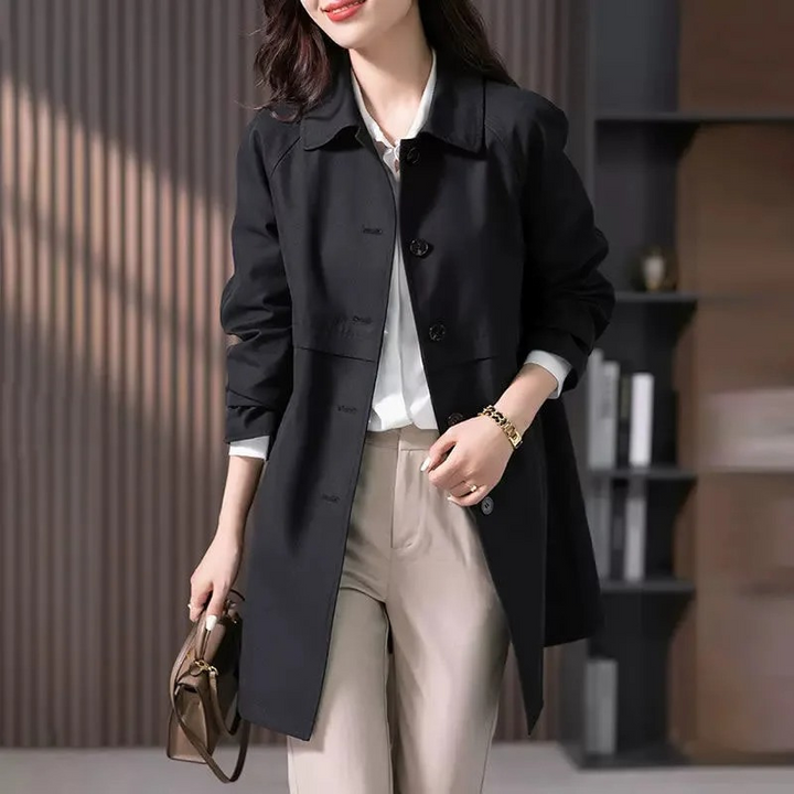 Stylischer Kurzer Trenchcoat Mit Einem Knopf Für Damen