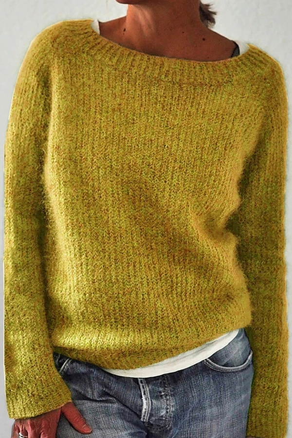 Lässige Einfarbige Basic O-Ausschnitt Pullover 6 Farben