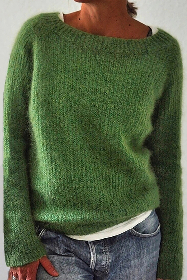 Lässige Einfarbige Basic O-Ausschnitt Pullover 6 Farben