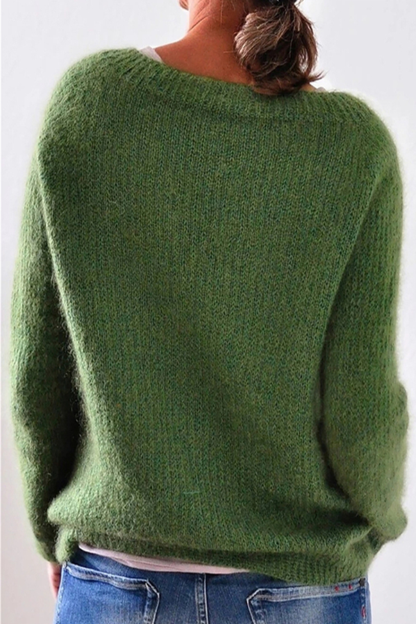 Lässige Einfarbige Basic O-Ausschnitt Pullover 6 Farben