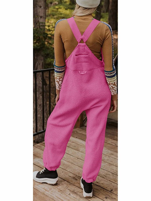 Damen Fleece Thermo Overall mit Reißverschlusstaschen