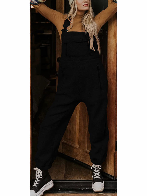 Damen Fleece Thermo Overall mit Reißverschlusstaschen