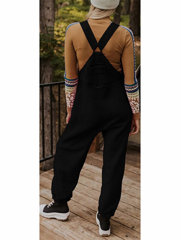 Damen Fleece Thermo Overall mit Reißverschlusstaschen