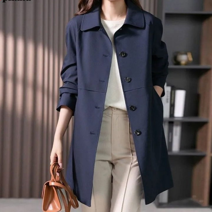 Stylischer Kurzer Trenchcoat Mit Einem Knopf Für Damen
