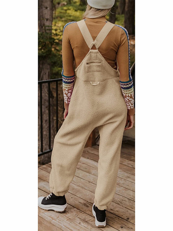 Damen Fleece Thermo Overall mit Reißverschlusstaschen