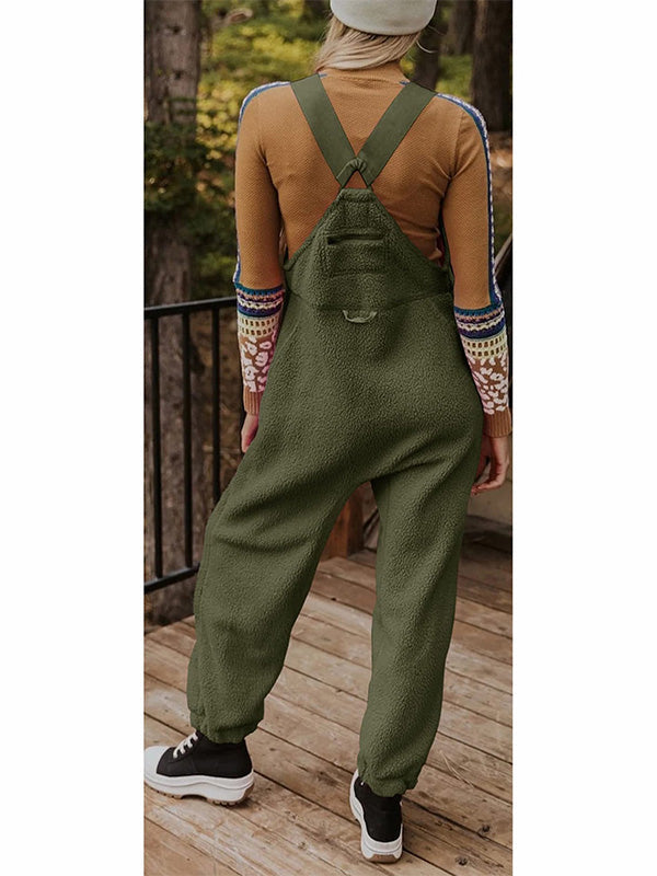 Damen Fleece Thermo Overall mit Reißverschlusstaschen