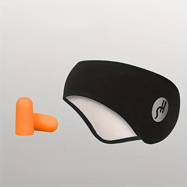 Baumwoll-Schlafmaske mit schalldichten Ohrabdeckungen und Ohrstöpsel-Set