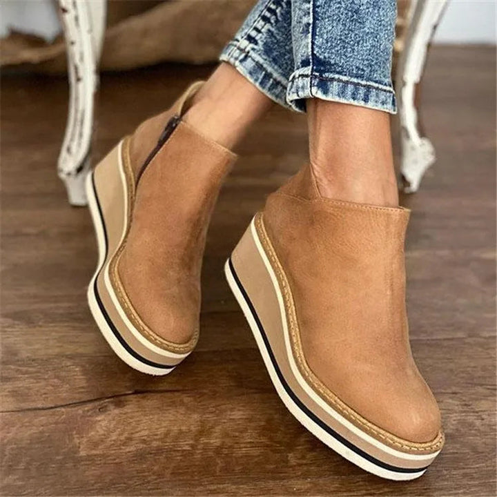 Elegante Wasserdichte Stiefel Schlanke Silhouette Seitlicher Reißverschluss