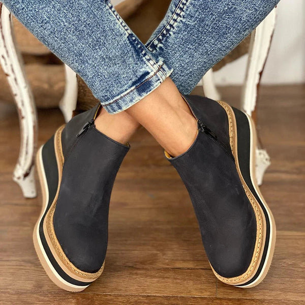 Elegante Wasserdichte Stiefel Schlanke Silhouette Seitlicher Reißverschluss