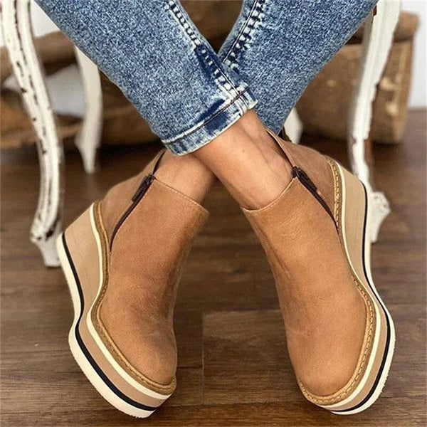 Elegante Wasserdichte Stiefel Schlanke Silhouette Seitlicher Reißverschluss
