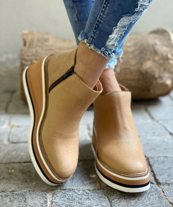 Elegante Wasserdichte Stiefel Schlanke Silhouette Seitlicher Reißverschluss