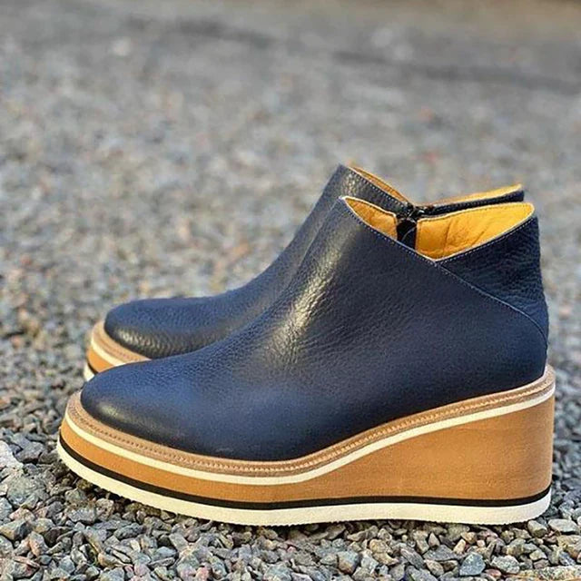 Elegante Wasserdichte Stiefel Schlanke Silhouette Seitlicher Reißverschluss