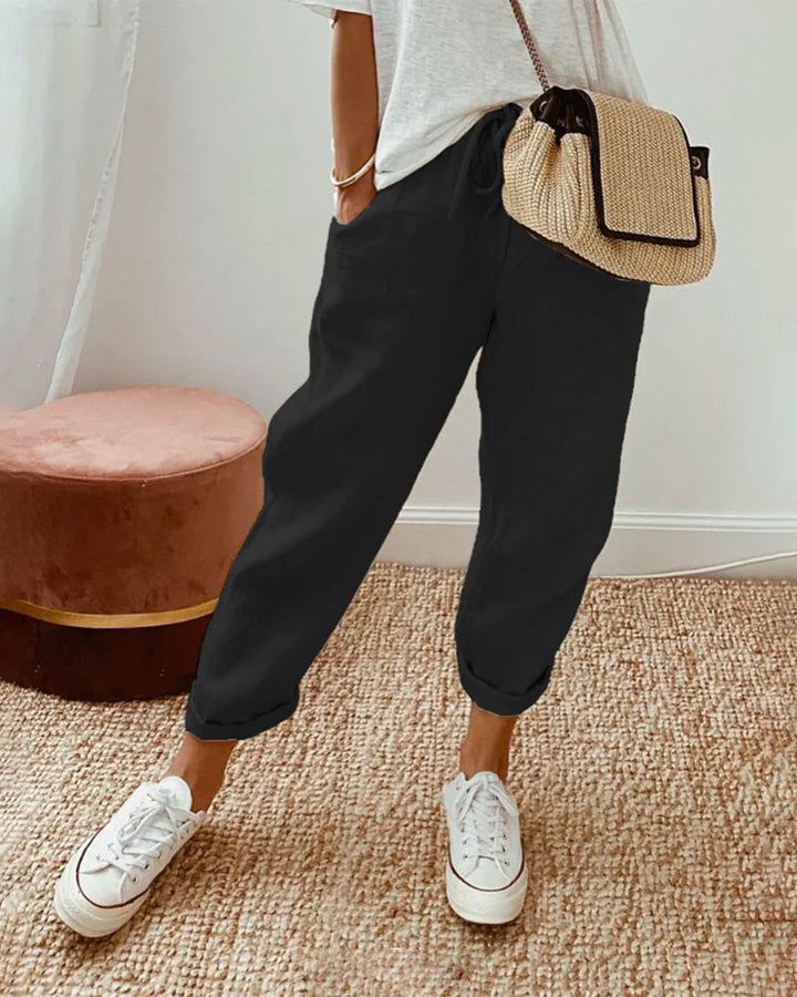 Schweißhemmende High Waist Luxushose Atmungsaktiv Elegant