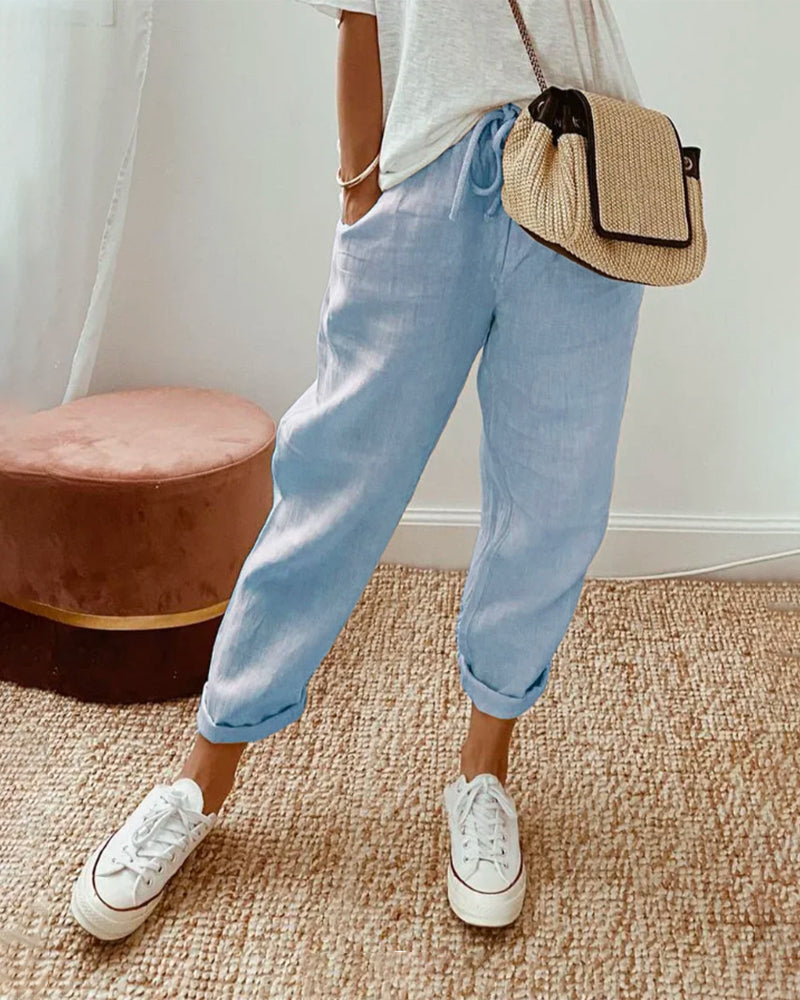 Schweißhemmende High Waist Luxushose Atmungsaktiv Elegant