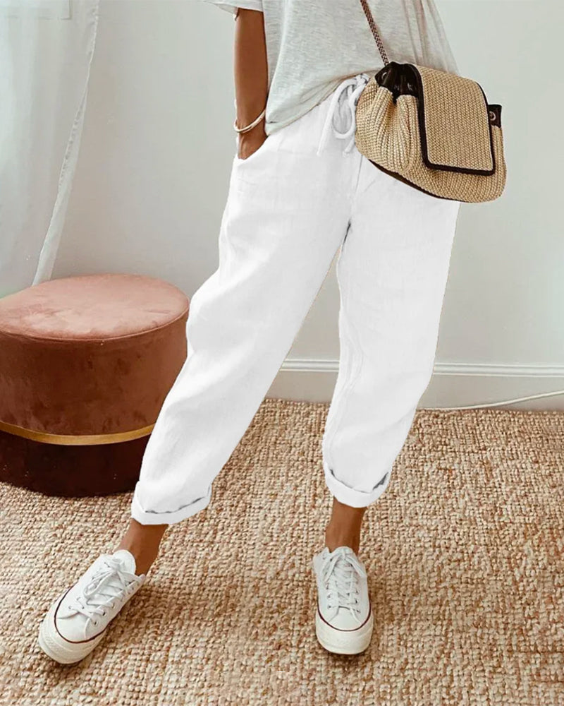 Schweißhemmende High Waist Luxushose Atmungsaktiv Elegant