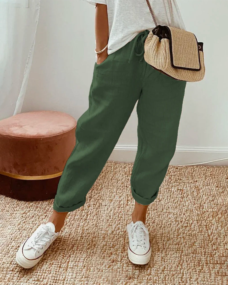 Schweißhemmende High Waist Luxushose Atmungsaktiv Elegant