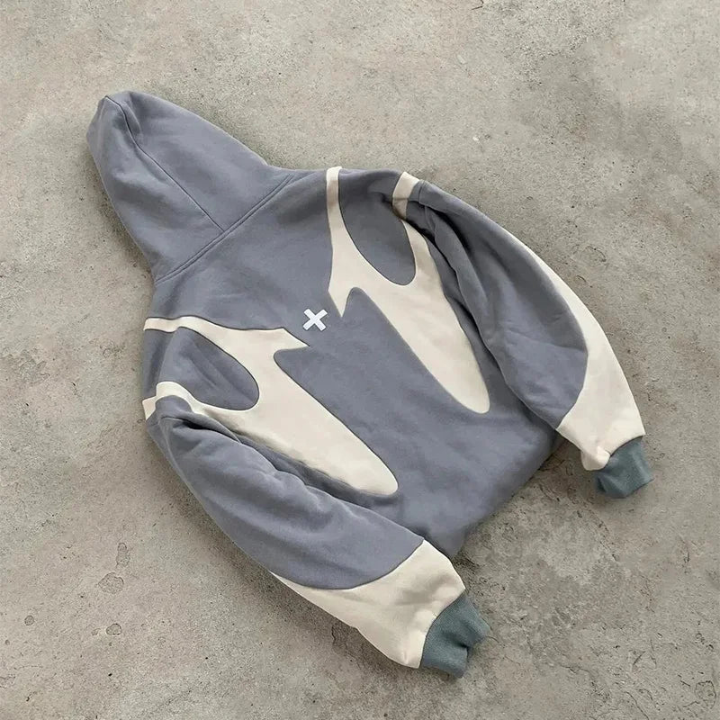 Hoodie Amerikanischer Buchstaben-Aufdruck Teufelsmuster Y2k