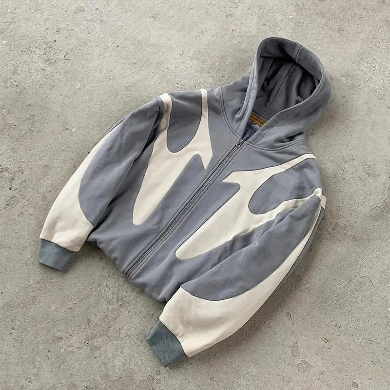Hoodie Amerikanischer Buchstaben-Aufdruck Teufelsmuster Y2k