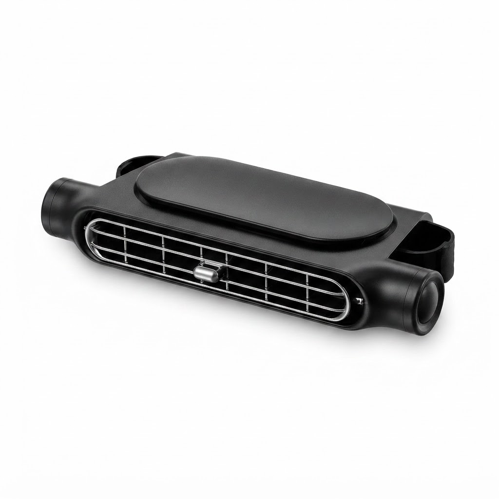 Autositz-Lüfter – 3-stufiger USB-Kopfstützenlüfter, wiederaufladbarer Doppelkopf-Lüfter für Vorder- und Rücksitze