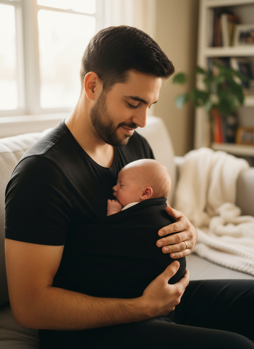 Babytrage-T-Shirt für Väter – Freihändiges Shirt für die Bindung zum Neugeborenen