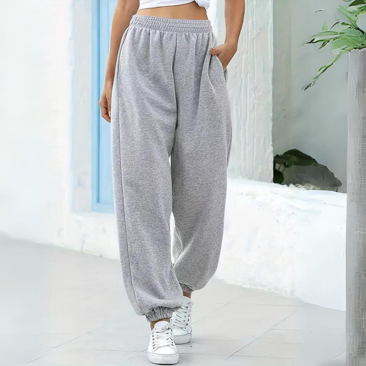 Damen Baggy-Jogginghosen Hohe Taille Weiten Schnitt Bewegungsfreiheit Freizeit