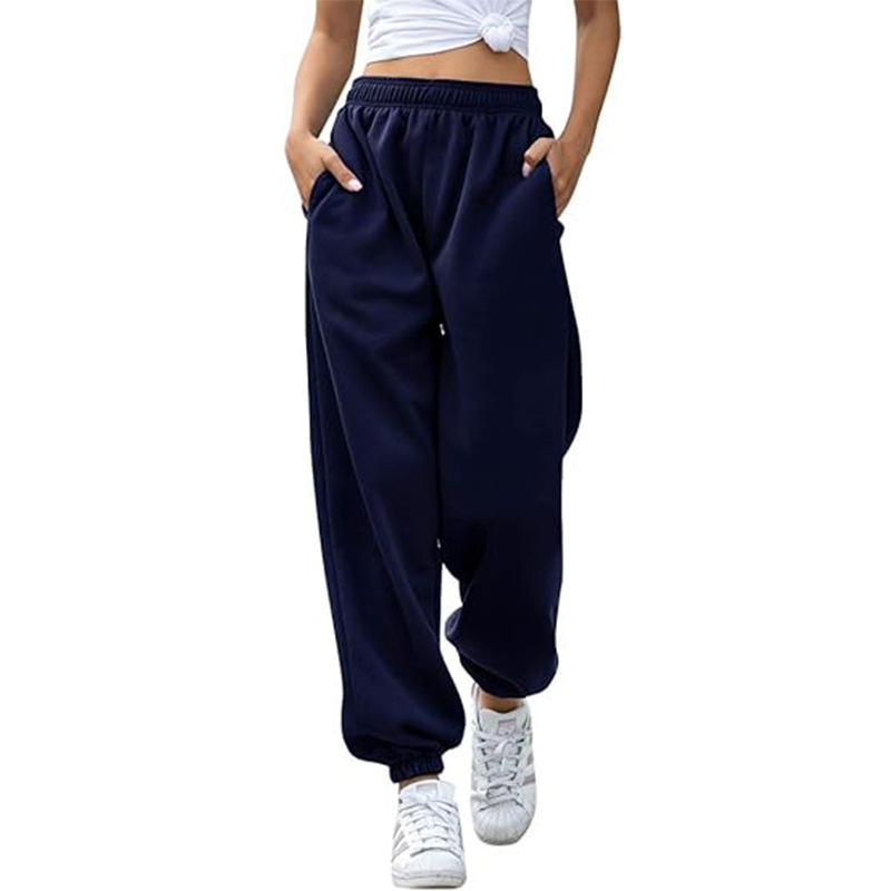 Damen Baggy-Jogginghosen Hohe Taille Weiten Schnitt Bewegungsfreiheit Freizeit