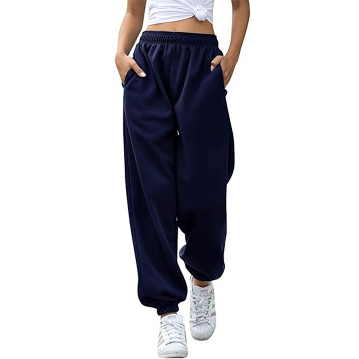 Damen Baggy-Jogginghosen Hohe Taille Weiten Schnitt Bewegungsfreiheit Freizeit
