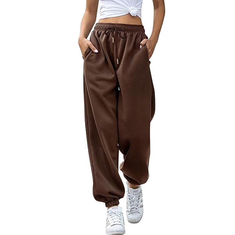 Damen Baggy-Jogginghosen Hohe Taille Weiten Schnitt Bewegungsfreiheit Freizeit