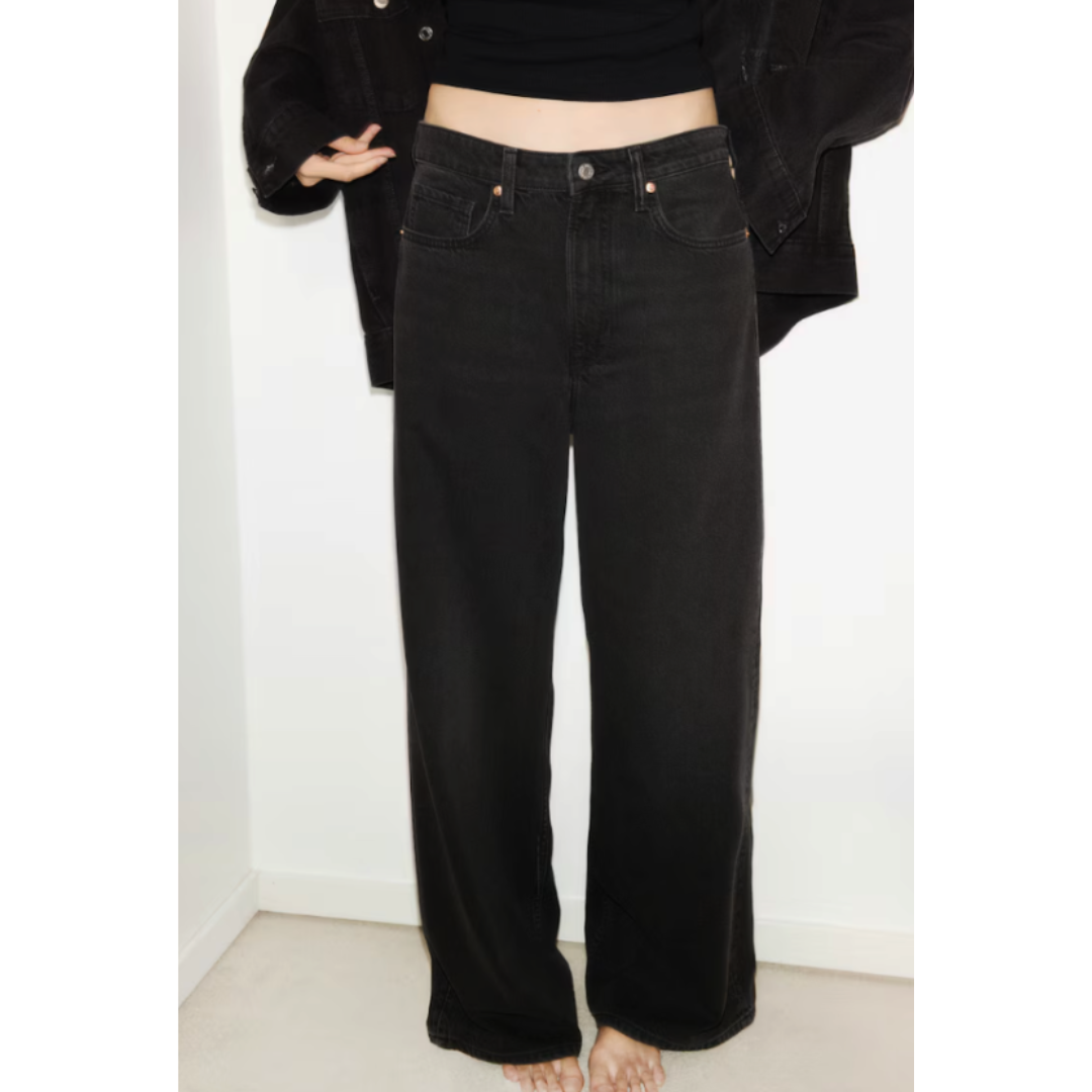 Damen Baggy Mom Jeans Mit Niedriger Taille Y2K-Ästhetisch Weite Passform