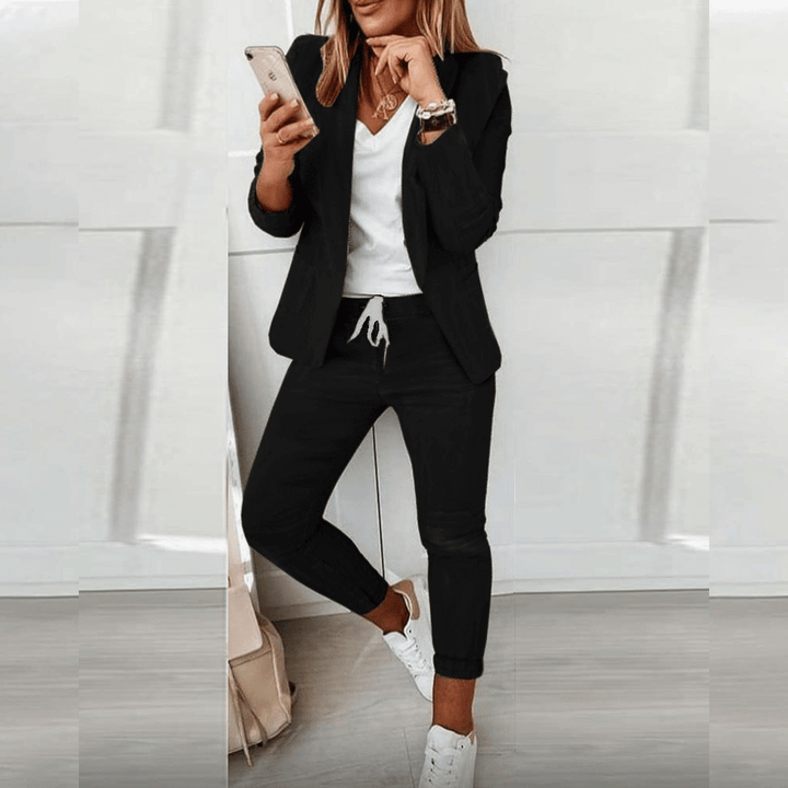 Blazer Set Bequemes Damen Outfit Aus Blazer Hose Stilvoll