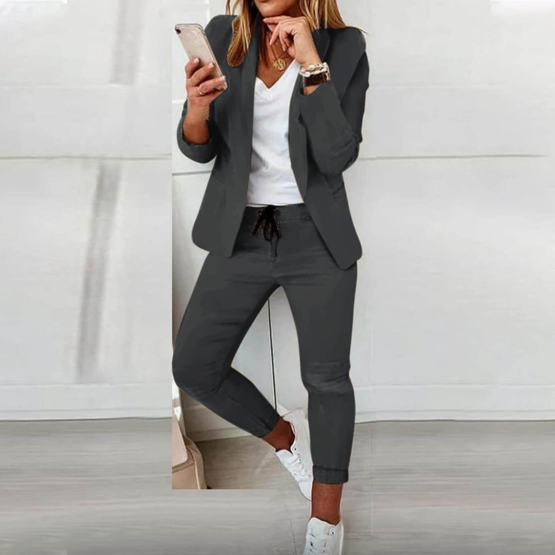 Blazer Set Bequemes Damen Outfit Aus Blazer Hose Stilvoll