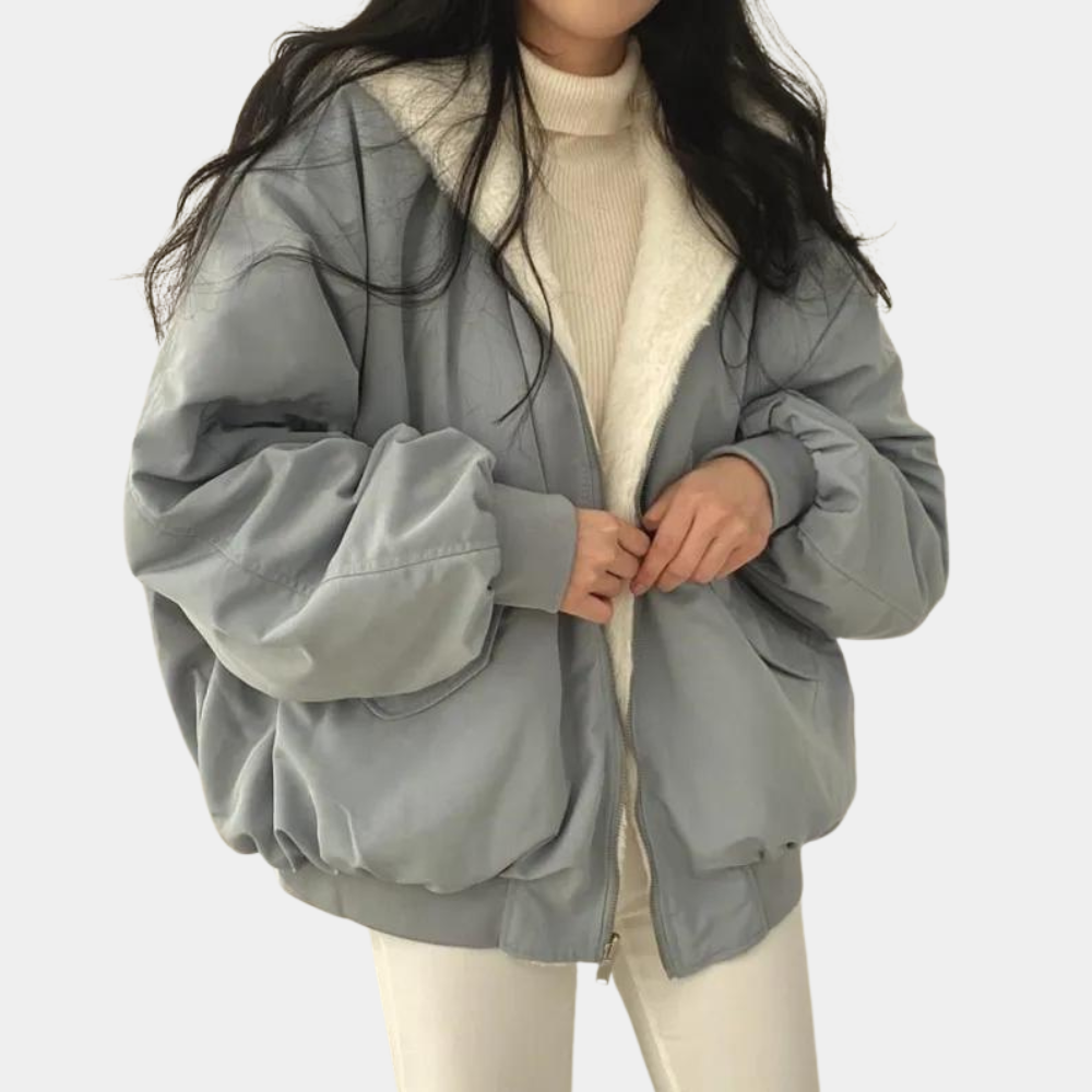 Damen Winterjacke weichen warmen Stoff Lockere Schnitt