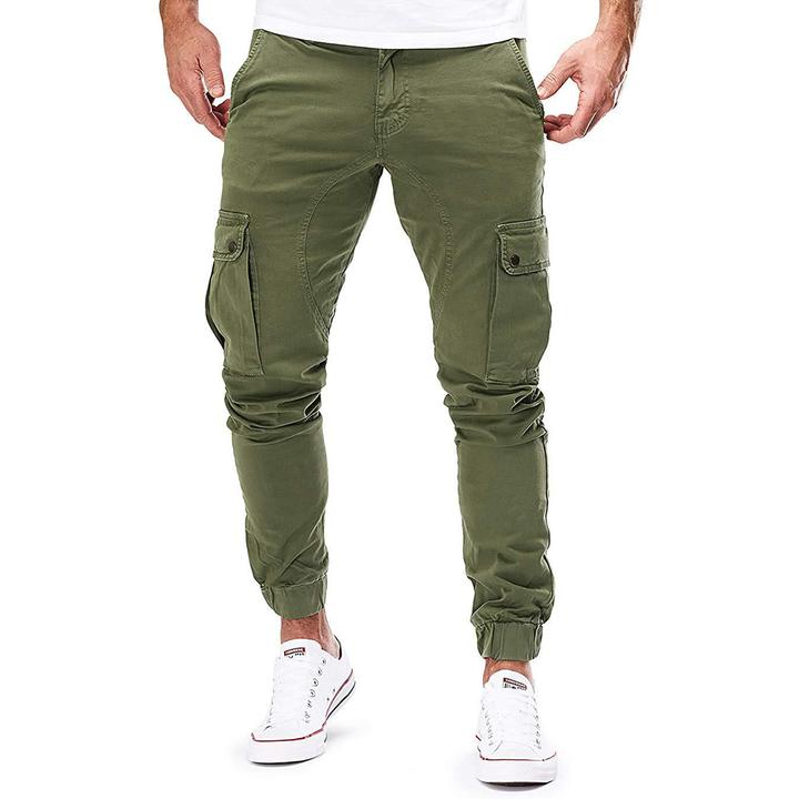 Herren Cargo-Jogginghosen Slim-Fit-Design Taschen Outdoor