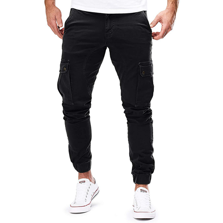 Herren Cargo-Jogginghosen Slim-Fit-Design Taschen Outdoor