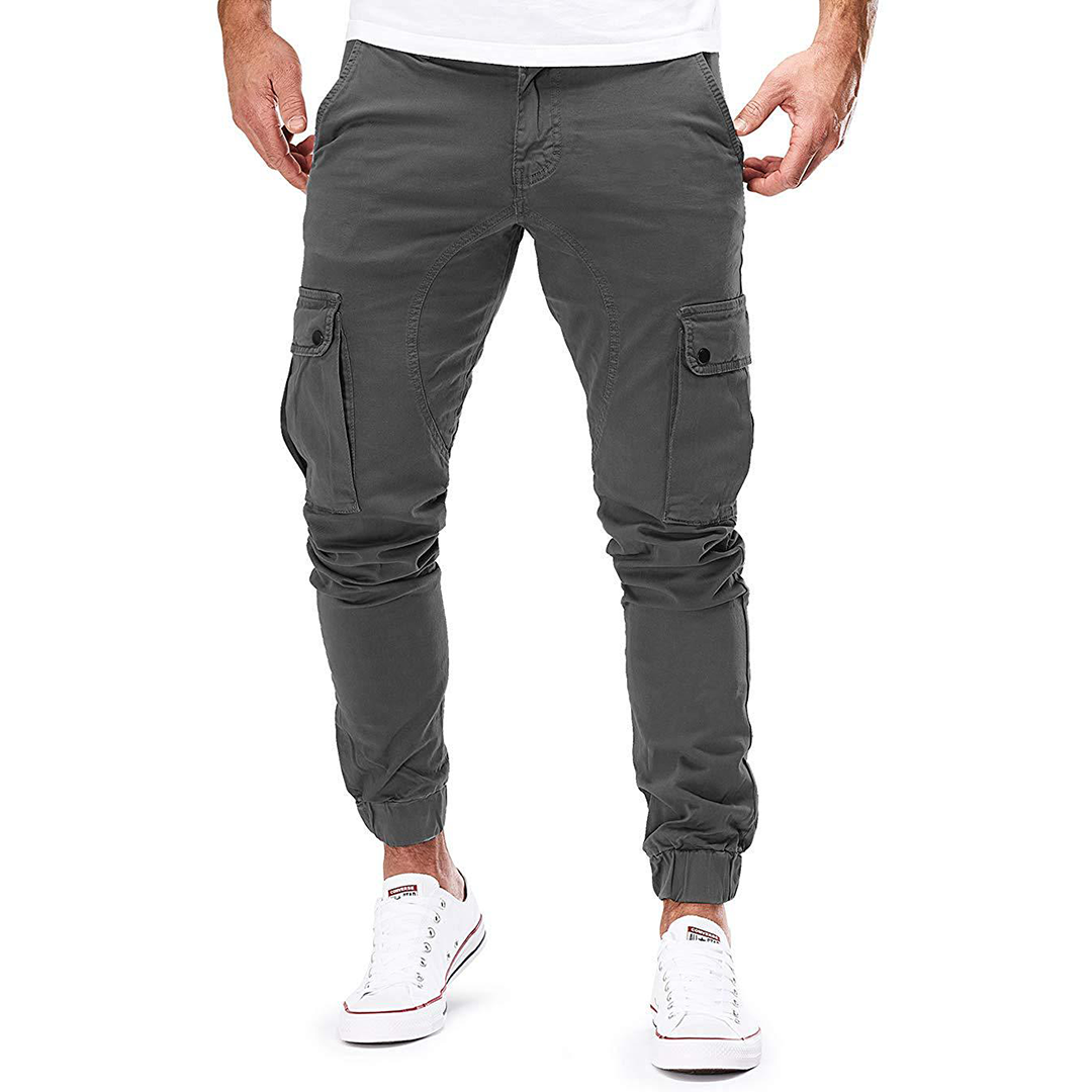 Herren Cargo-Jogginghosen Slim-Fit-Design Taschen Outdoor