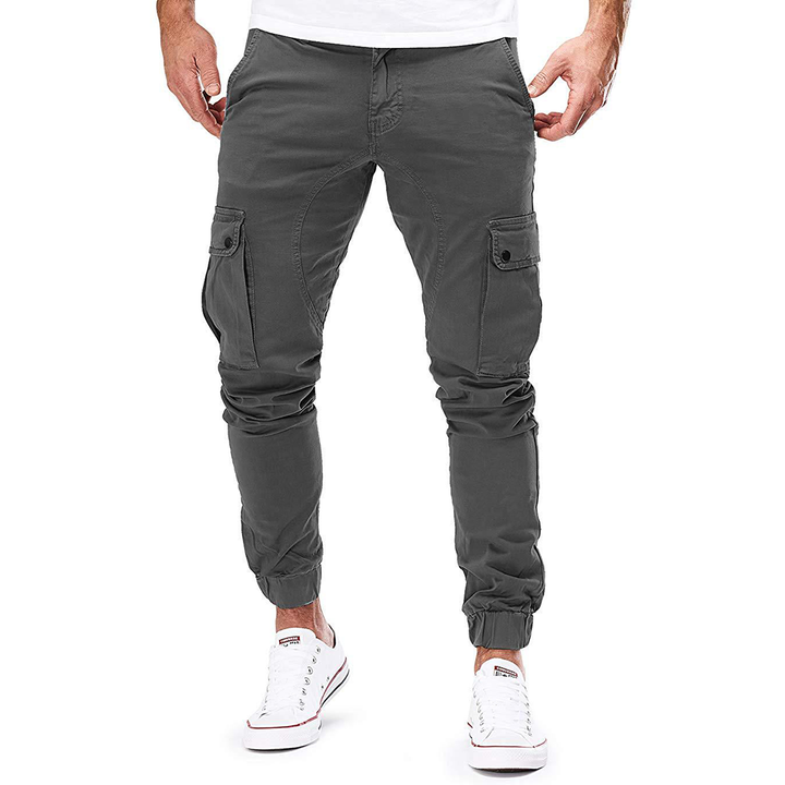 Herren Cargo-Jogginghosen Slim-Fit-Design Taschen Outdoor