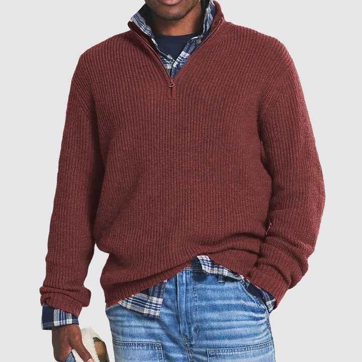 Herren Freizeitpullover Mit Reißverschluss Hochwertiges Material Business-Casual
