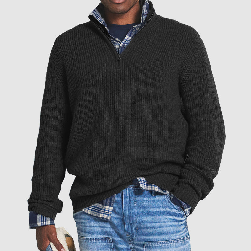 Herren Freizeitpullover Mit Reißverschluss Hochwertiges Material Business-Casual