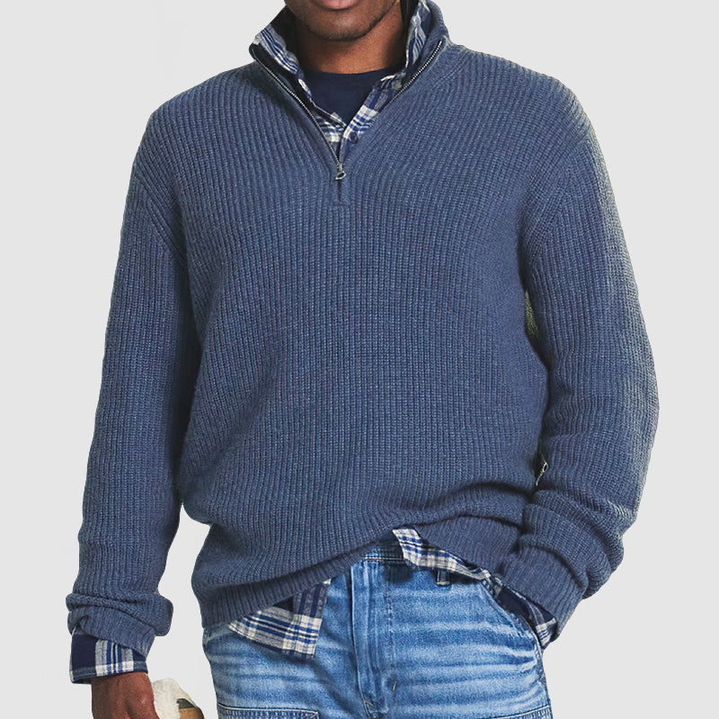 Herren Freizeitpullover Mit Reißverschluss Hochwertiges Material Business-Casual
