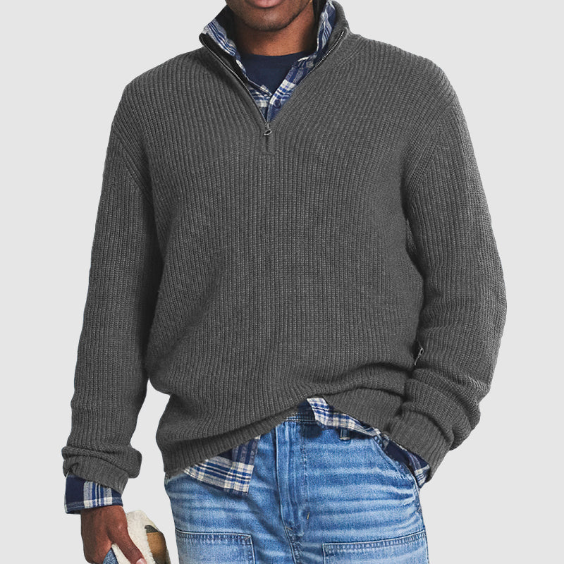 Herren Freizeitpullover Mit Reißverschluss Hochwertiges Material Business-Casual