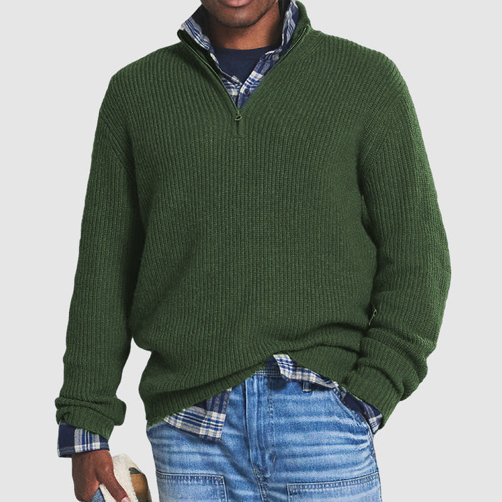 Herren Freizeitpullover Mit Reißverschluss Hochwertiges Material Business-Casual