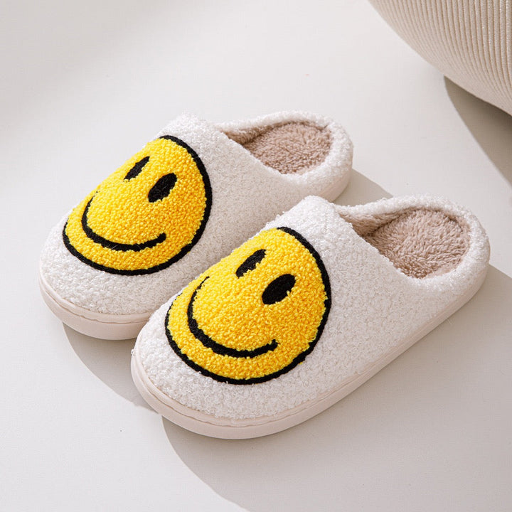 Damen Hausschuhe Smiley-Motiv Gefüttert Weiche Innenfutter
