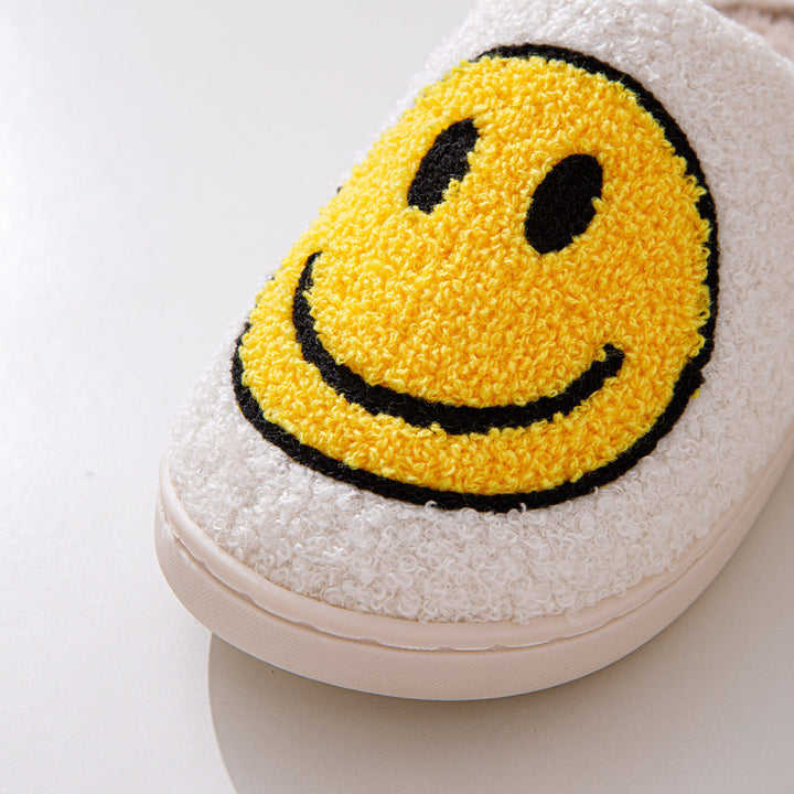 Damen Hausschuhe Smiley-Motiv Gefüttert Weiche Innenfutter