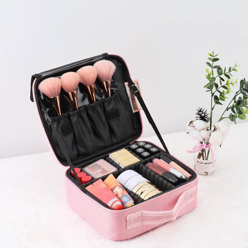 Damen Kosmetiktasche Mit Fächern Individuell Anpassbaren Einsätzen Reise Ordnung