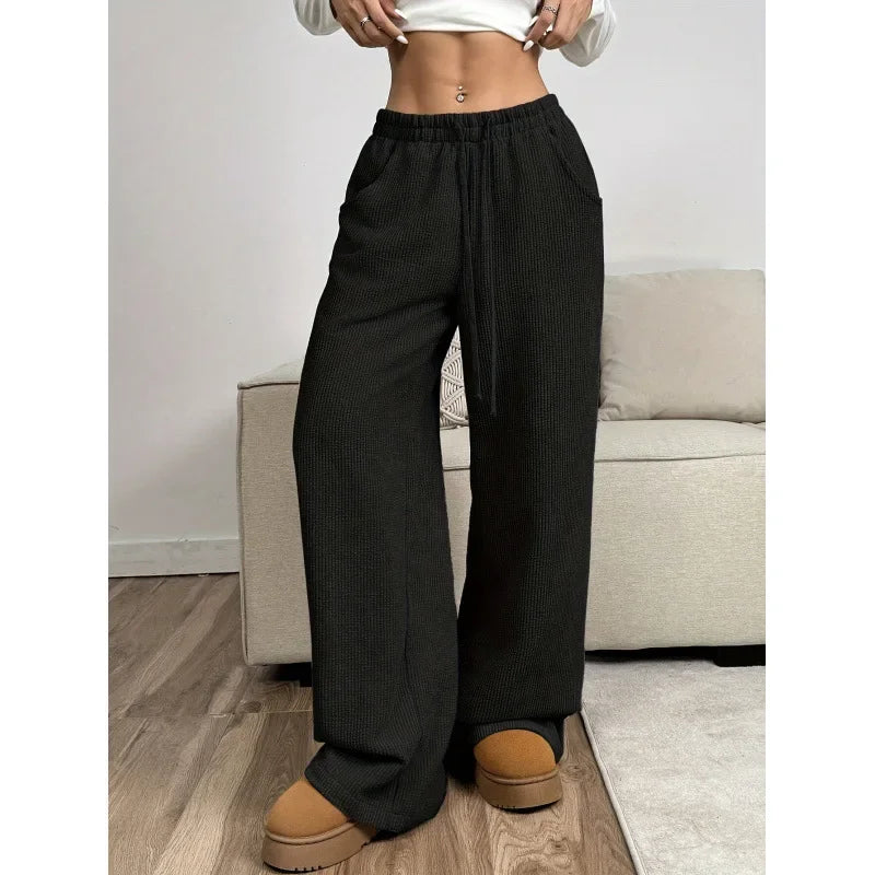 Damen Trendige Hoch Tailliert Cordhose Mit Entspannter Passform