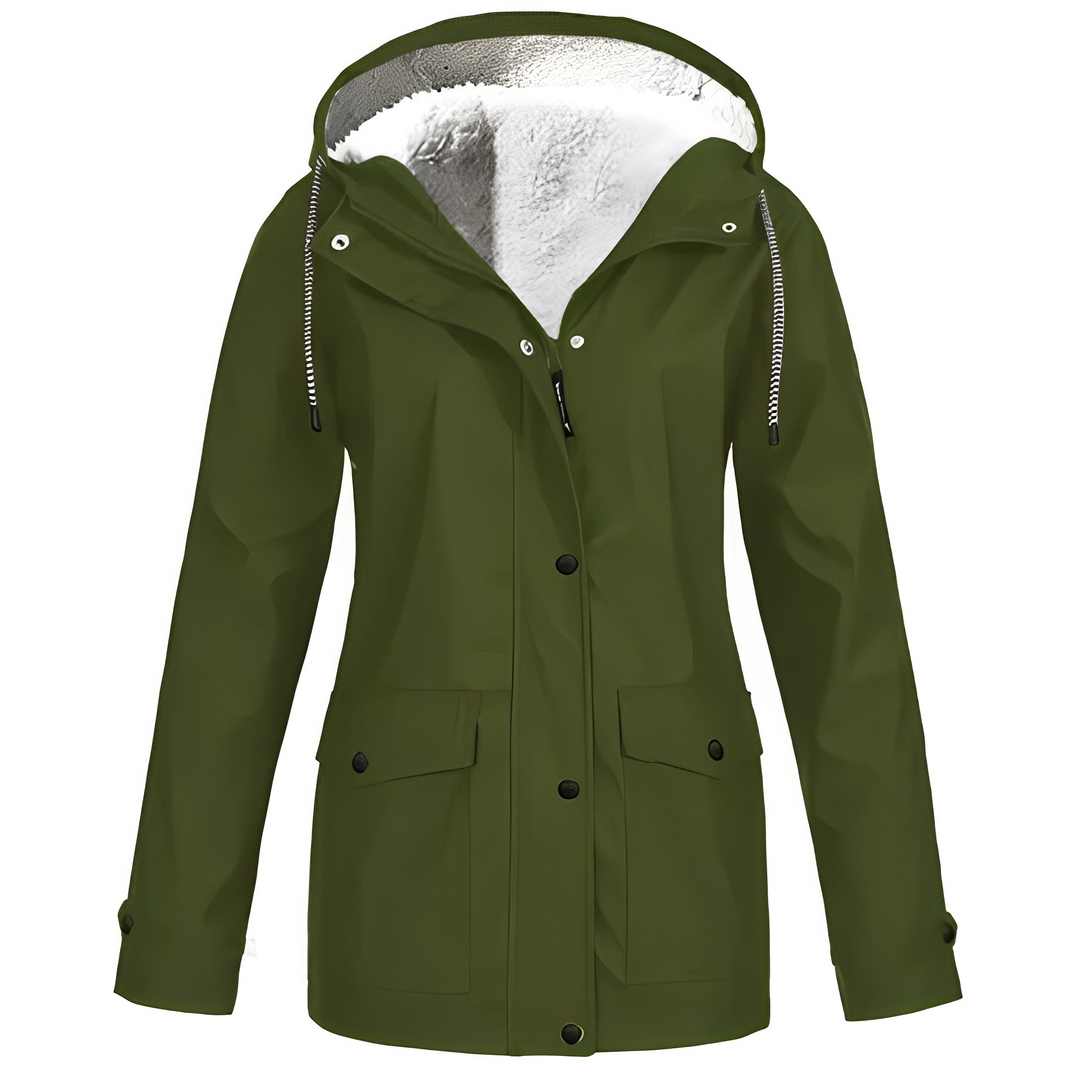 Damen Übergangsjacke Mit Kapuze Und Fleecefutter Warm