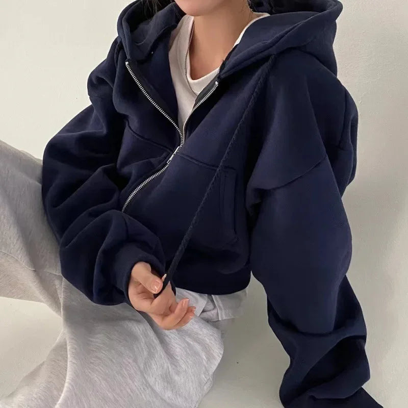 Damen Winter Sweatshirt Mit Kapuze Lagenlook Entspannte Silhouette