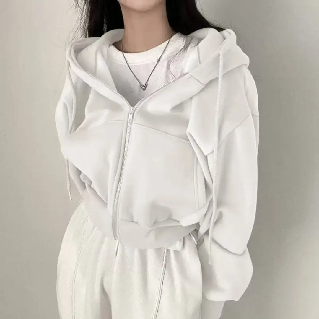 Damen Winter Sweatshirt Mit Kapuze Lagenlook Entspannte Silhouette