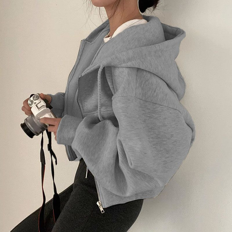 Damen Winter Sweatshirt Mit Kapuze Lagenlook Entspannte Silhouette