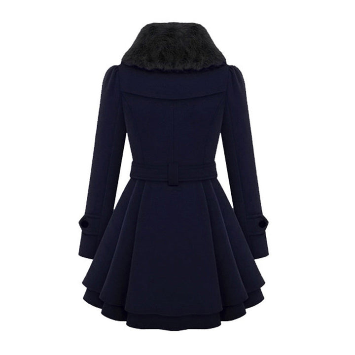 Damen Winterjacke Mit Gürtel Fellfutter Warm Luxuriöse Wärme